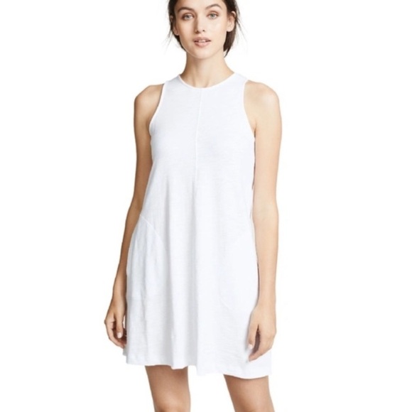 Nation LTD Phoebe A-line Tank Shirt Mini Dress In Optic White Sleeveless - Picture 1 of 16